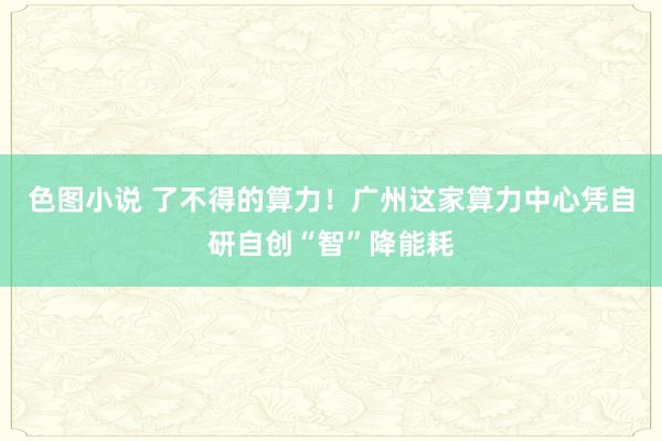 色图小说 了不得的算力！广州这家算力中心凭自研自创“智”降能耗