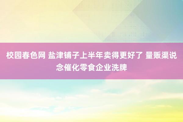 校园春色网 盐津铺子上半年卖得更好了 量贩渠说念催化零食企业洗牌