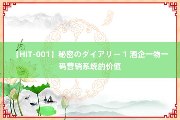 【HIT-001】秘密のダイアリー 1 酒企一物一码营销系统的价值