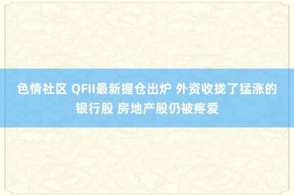 色情社区 QFII最新握仓出炉 外资收拢了猛涨的银行股 房地产股仍被疼爱