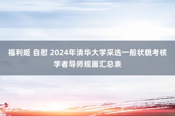 福利姬 自慰 2024年清华大学采选一般状貌考核学者导师规画汇总表